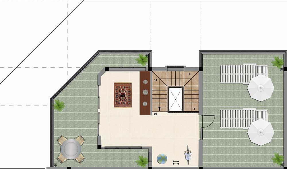 MẶT BẰNG VẬT DỤNG LẦU 2 - SÂN THƯỢNG