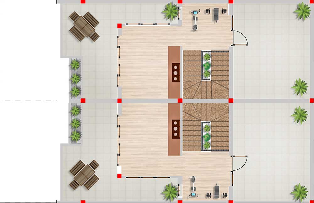 MẶT BẰNG VẬT DỤNG LẦU 2 - SÂN THƯỢNG